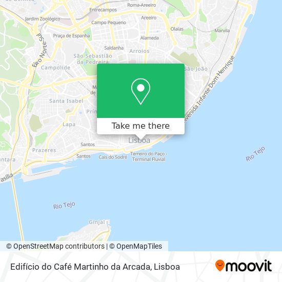 Edifício do Café Martinho da Arcada mapa