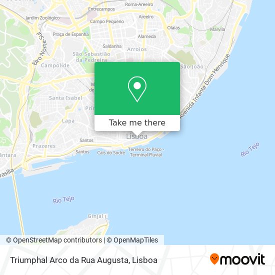 Triumphal Arco da Rua Augusta mapa