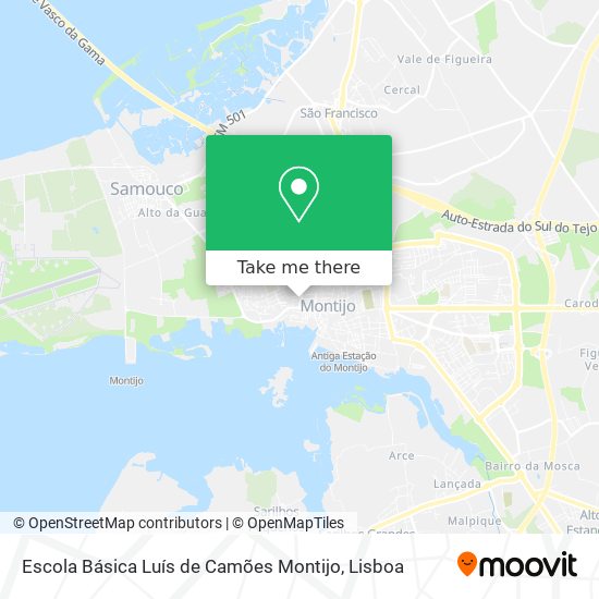 Escola Básica Luís de Camões Montijo mapa