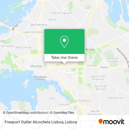 Freeport Outlet Alcochete Lisboa map