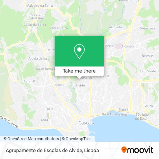 Agrupamento de Escolas de Alvide mapa