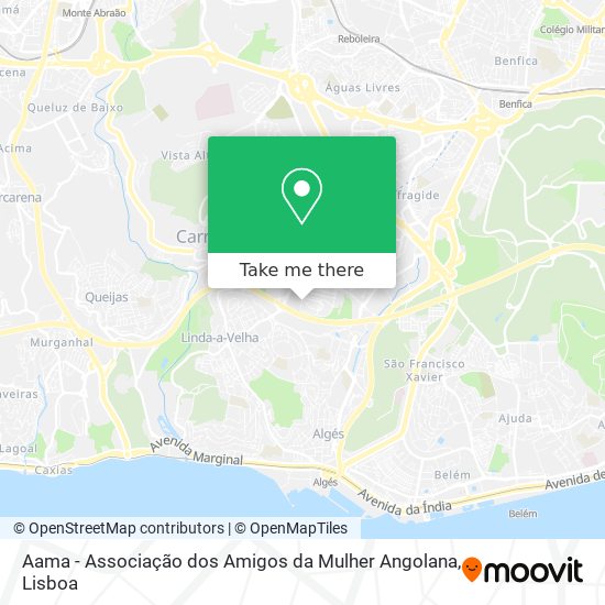 Aama - Associação dos Amigos da Mulher Angolana map