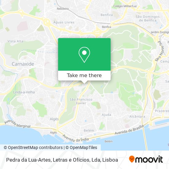 Pedra da Lua-Artes, Letras e Ofícios, Lda mapa
