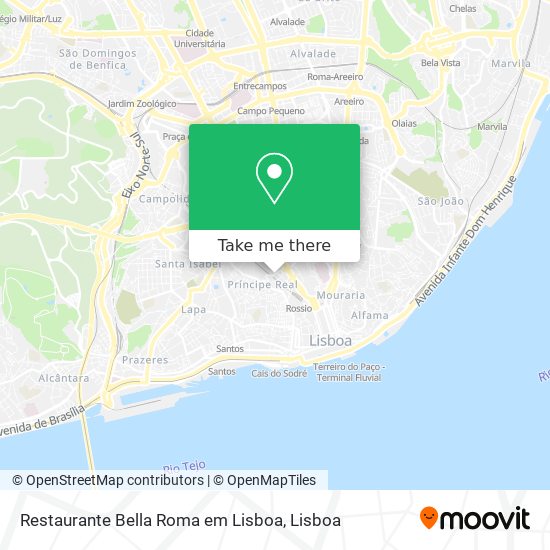 Restaurante Bella Roma em Lisboa map