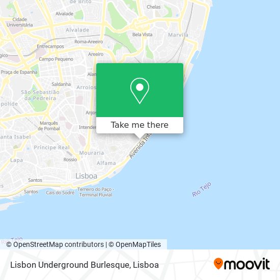 Lisbon Underground Burlesque map