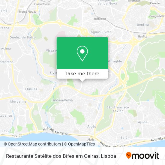 Restaurante Satélite dos Bifes em Oeiras mapa