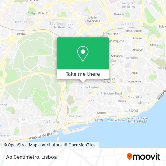 Ao Centímetro mapa