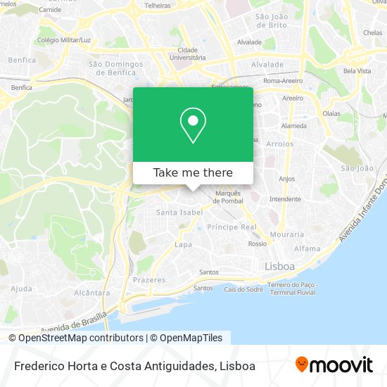 Frederico Horta e Costa Antiguidades map