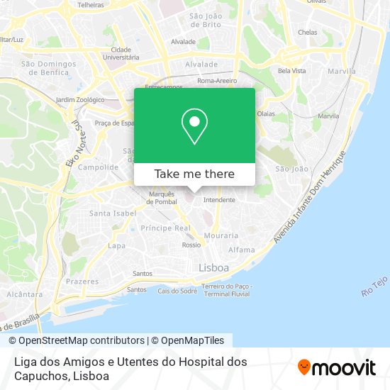 Liga dos Amigos e Utentes do Hospital dos Capuchos map