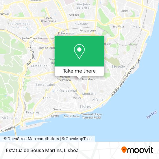 Estátua de Sousa Martins mapa