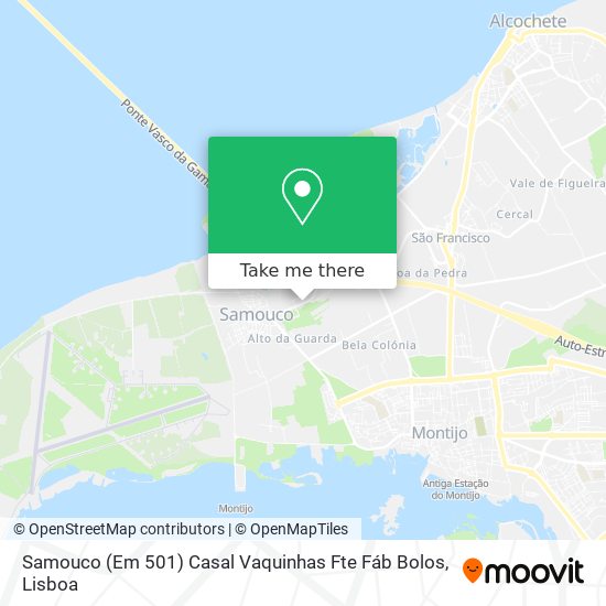 Samouco (Em 501) Casal Vaquinhas Fte Fáb Bolos map