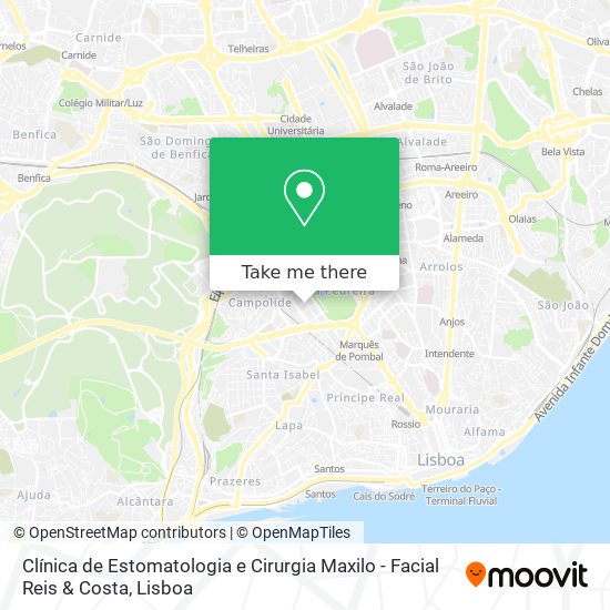 Clínica de Estomatologia e Cirurgia Maxilo - Facial Reis & Costa map