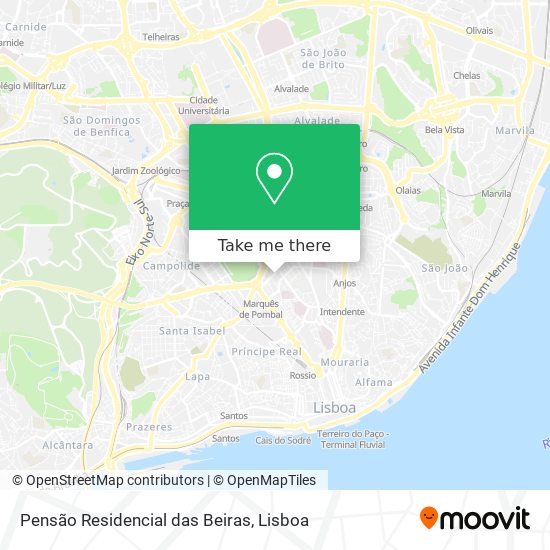 Pensão Residencial das Beiras mapa