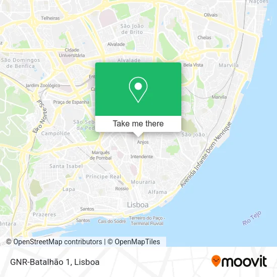 GNR-Batalhão 1 map