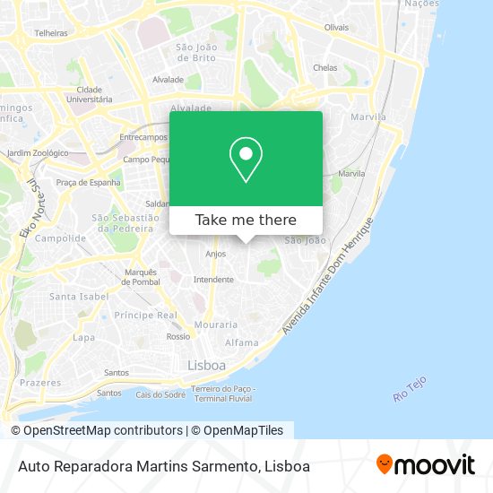 Auto Reparadora Martins Sarmento mapa