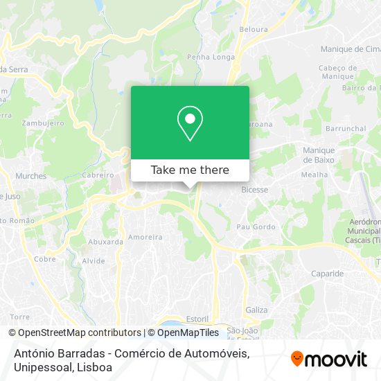 António Barradas - Comércio de Automóveis, Unipessoal map