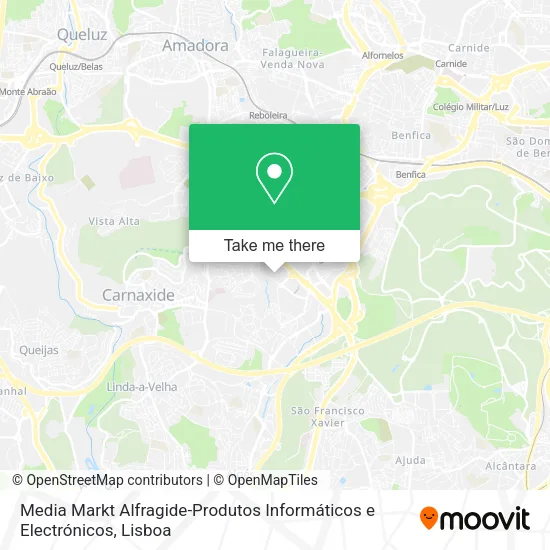 Media Markt Alfragide-Produtos Informáticos e Electrónicos mapa