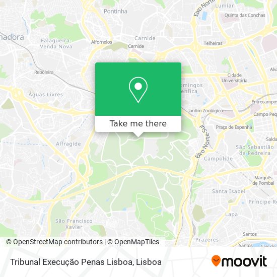 Tribunal Execução Penas Lisboa map