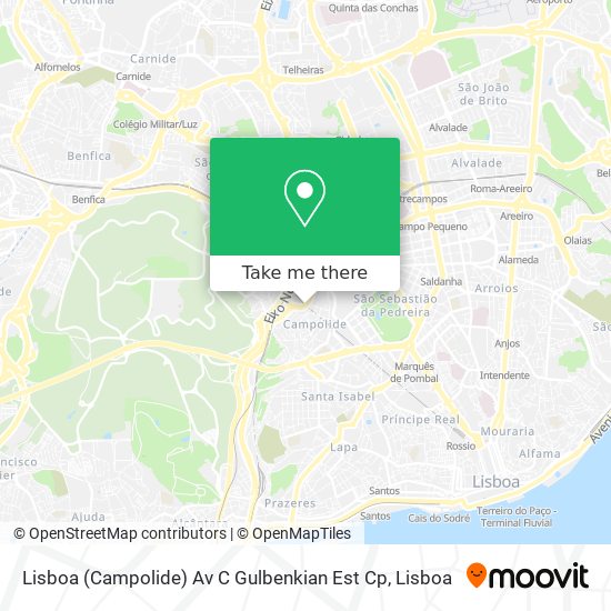 Lisboa (Campolide) Av C Gulbenkian Est Cp mapa