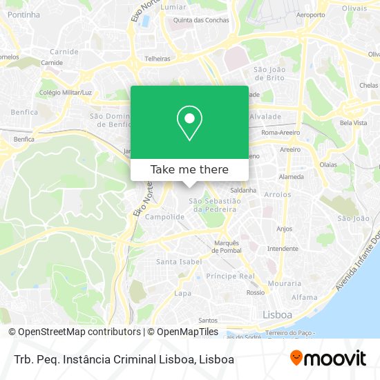 Trb. Peq. Instância Criminal Lisboa map