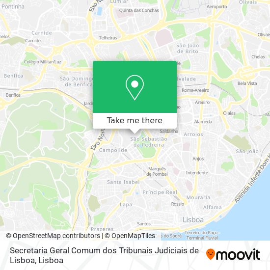 Secretaria Geral Comum dos Tribunais Judiciais de Lisboa map