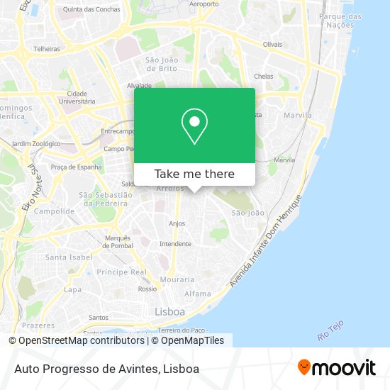 Auto Progresso de Avintes mapa