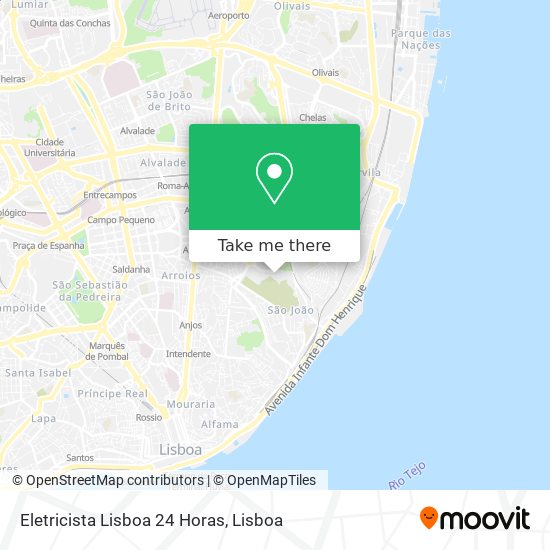 Eletricista Lisboa 24 Horas mapa