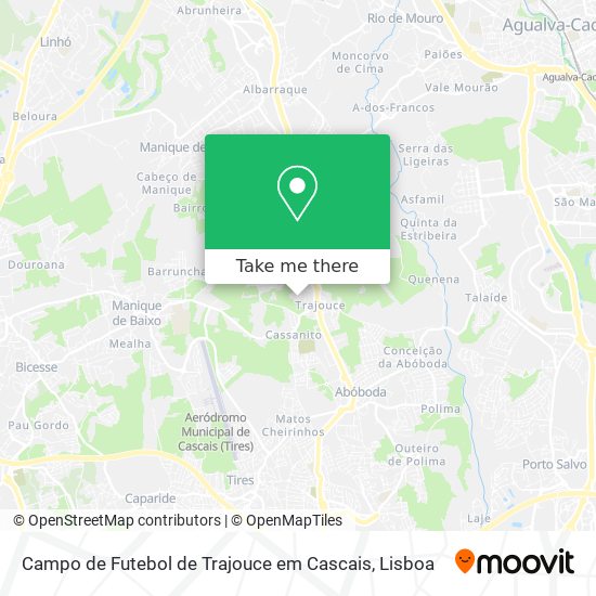 Campo de Futebol de Trajouce em Cascais mapa