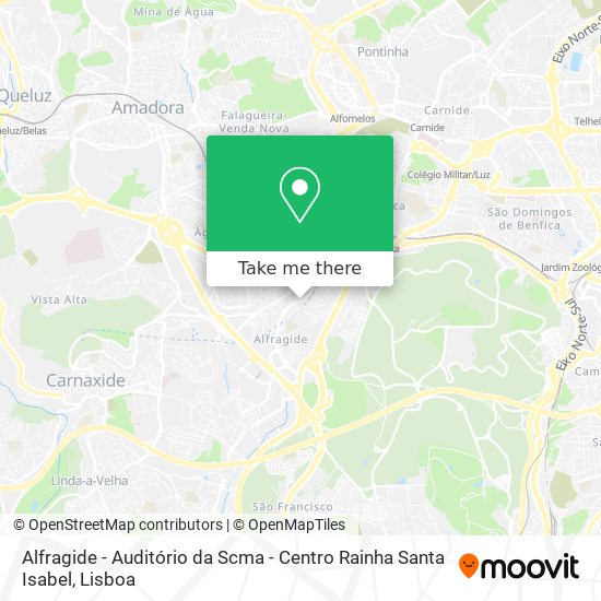 Alfragide - Auditório da Scma - Centro Rainha Santa Isabel map