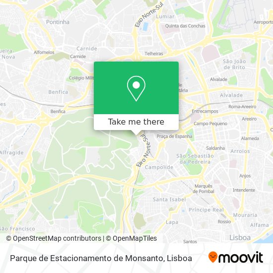 Parque de Estacionamento de Monsanto map