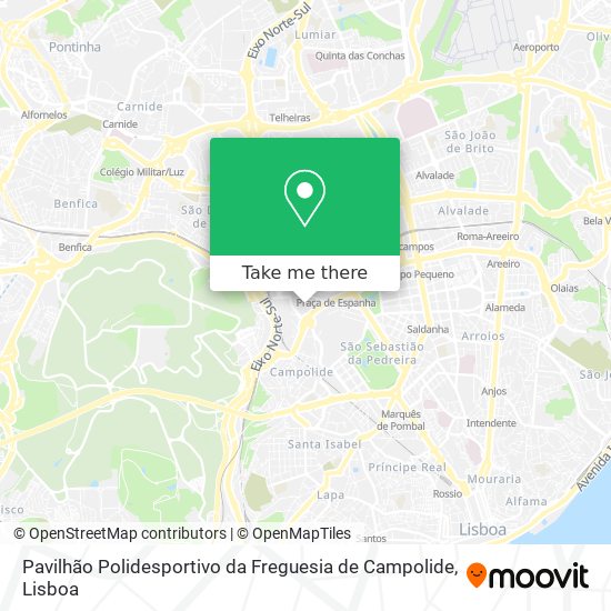 Pavilhão Polidesportivo da Freguesia de Campolide mapa