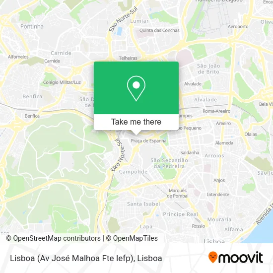 Lisboa (Av José Malhoa Fte Iefp) map