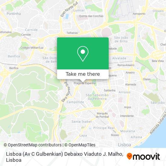 Lisboa (Av C Gulbenkian) Debaixo Viaduto J. Malho map