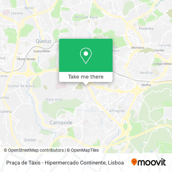 Praça de Táxis - Hipermercado Continente map
