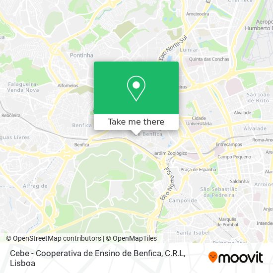 Cebe - Cooperativa de Ensino de Benfica, C.R.L map