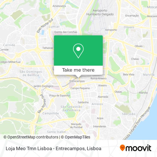 Loja Meo Tmn Lisboa - Entrecampos map