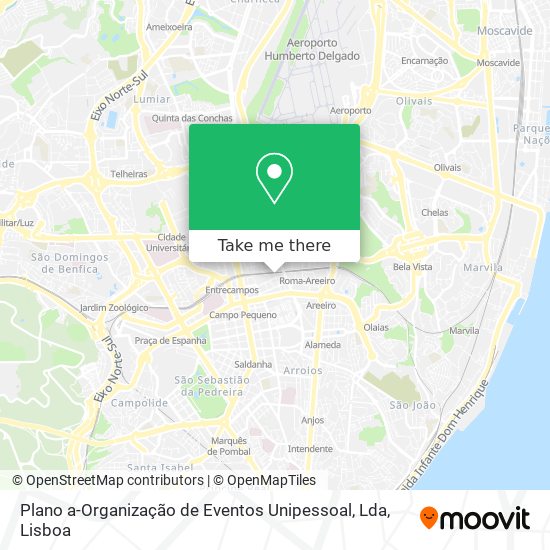 Plano a-Organização de Eventos Unipessoal, Lda mapa