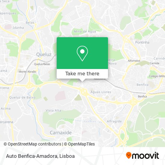 Auto Benfica-Amadora mapa