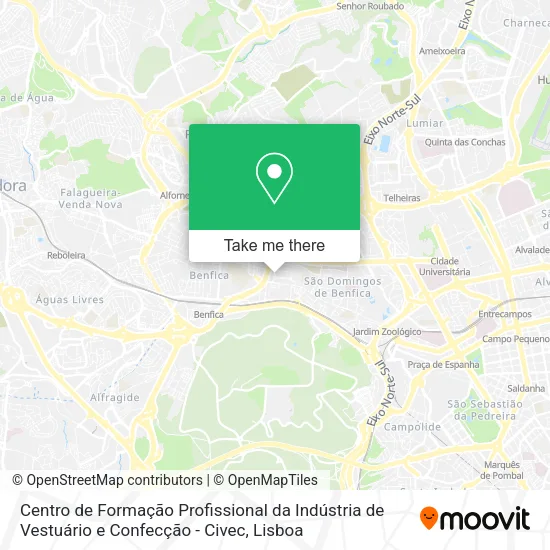 Centro de Formação Profissional da Indústria de Vestuário e Confecção - Civec map