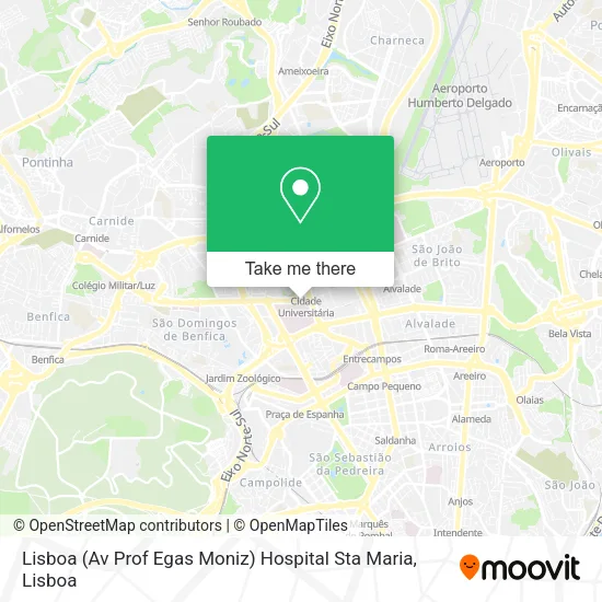 Lisboa (Av Prof Egas Moniz) Hospital Sta Maria map