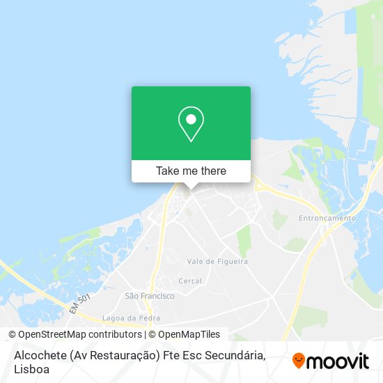 Alcochete (Av Restauração) Fte Esc Secundária mapa