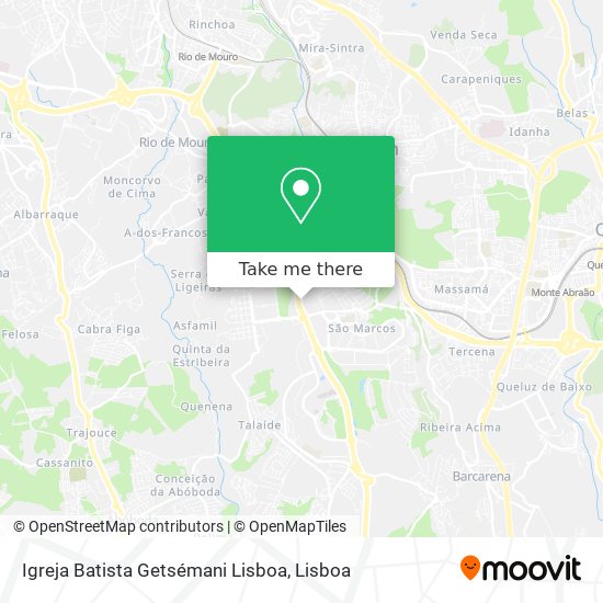 Igreja Batista Getsémani Lisboa mapa