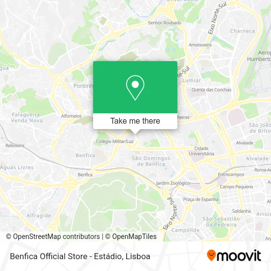 Benfica Official Store - Estádio mapa