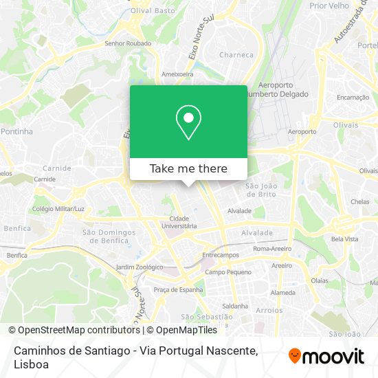Caminhos de Santiago - Via Portugal Nascente map
