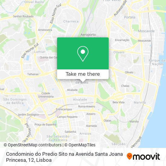 Condominio do Predio Sito na Avenida Santa Joana Princesa, 12 mapa