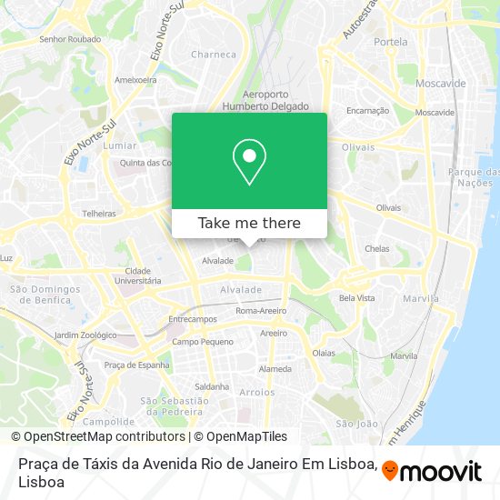 Praça de Táxis da Avenida Rio de Janeiro Em Lisboa map