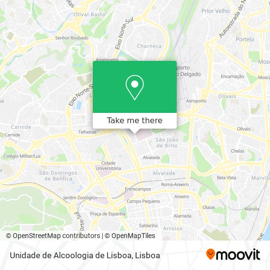 Unidade de Alcoologia de Lisboa mapa