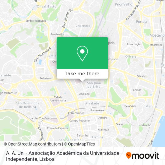 A. A. Uni - Associação Académica da Universidade Independente map