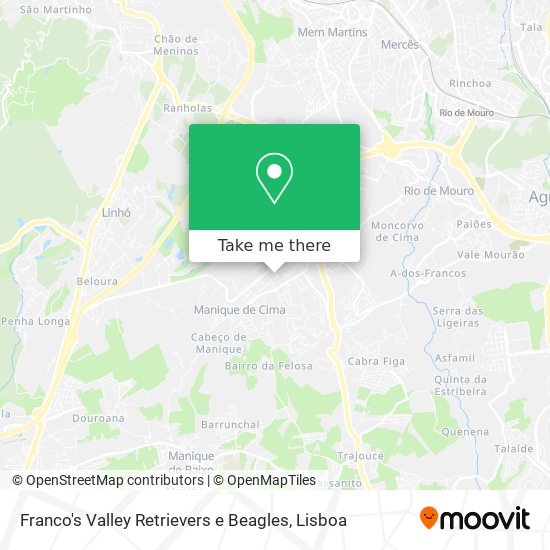 Franco's Valley Retrievers e Beagles map