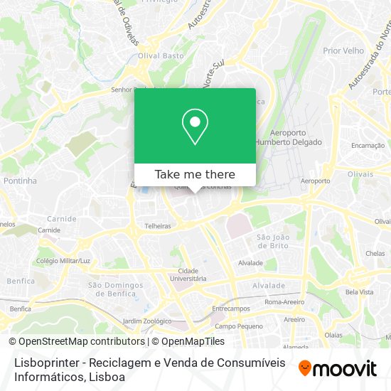 Lisboprinter - Reciclagem e Venda de Consumíveis Informáticos mapa